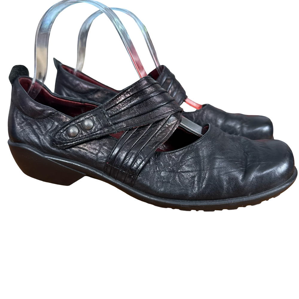 Romika Citylight Black Leather Mary Jane Comfort Shoes Low Heel 38 / 7 / 7.5